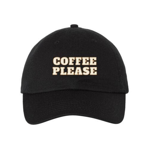 Coffee Please Embroidered Dad Hat - Funny Trendy Baseball Cap image 0