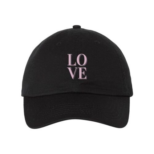 LOVE Embroidered Dad Hat - Black Baseball Cap for Men and Women image 0
