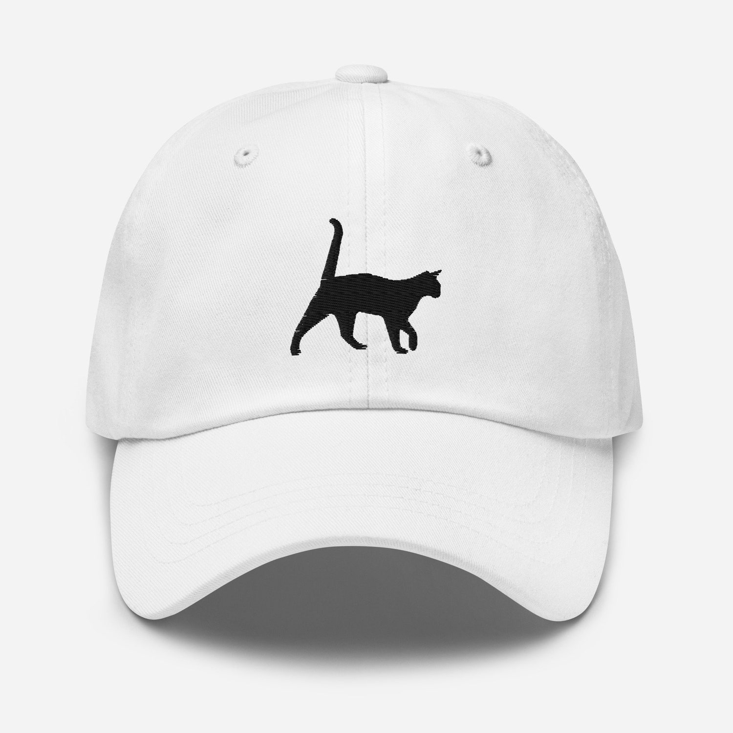 Black Cat Embroidered Hat - Unisex Adult Baseball Cap Cute Gift image 1