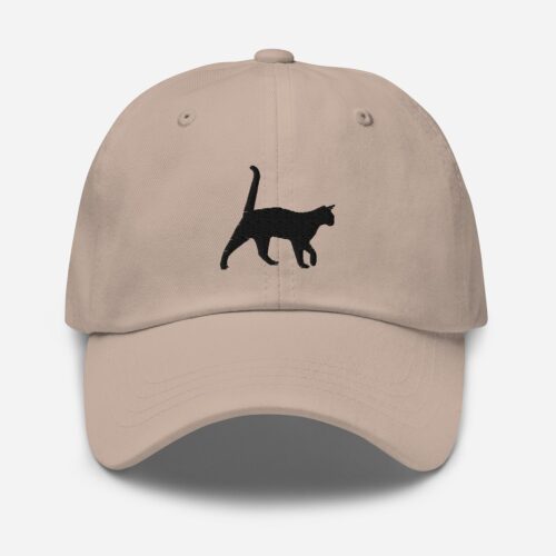 Black Cat Embroidered Hat - Unisex Adult Baseball Cap Cute Gift image 0