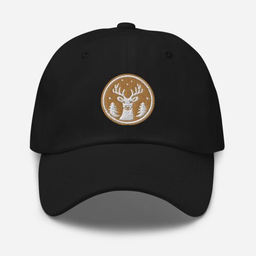 Reindeer Embroidered Dad Hat - Winter Wonderland Christmas Baseball Cap image 1