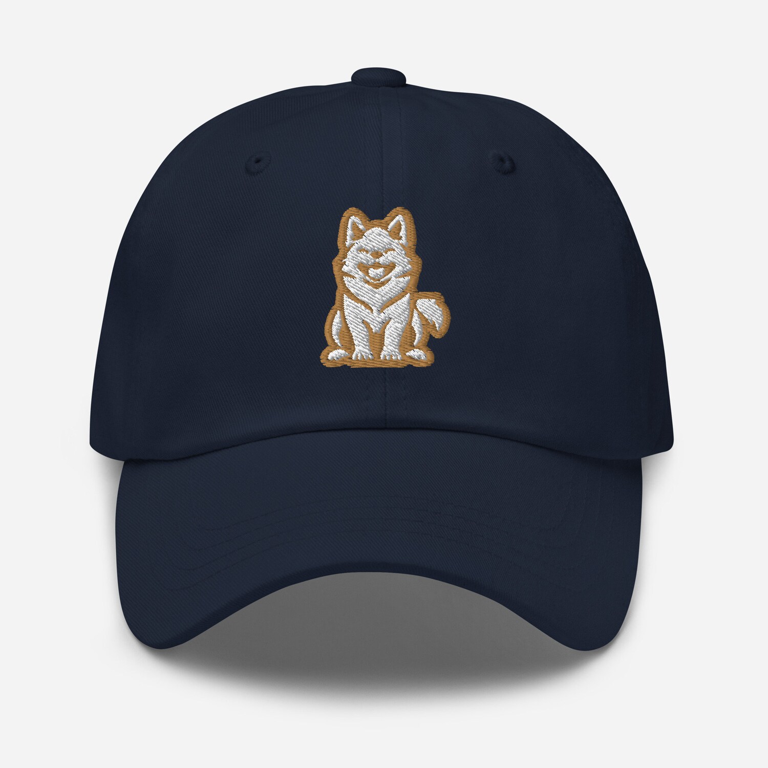 Akita Dog Dad Hat - Gold White Embroidered Adjustable Baseball Cap - Unique Gift for Pet Lovers image 2