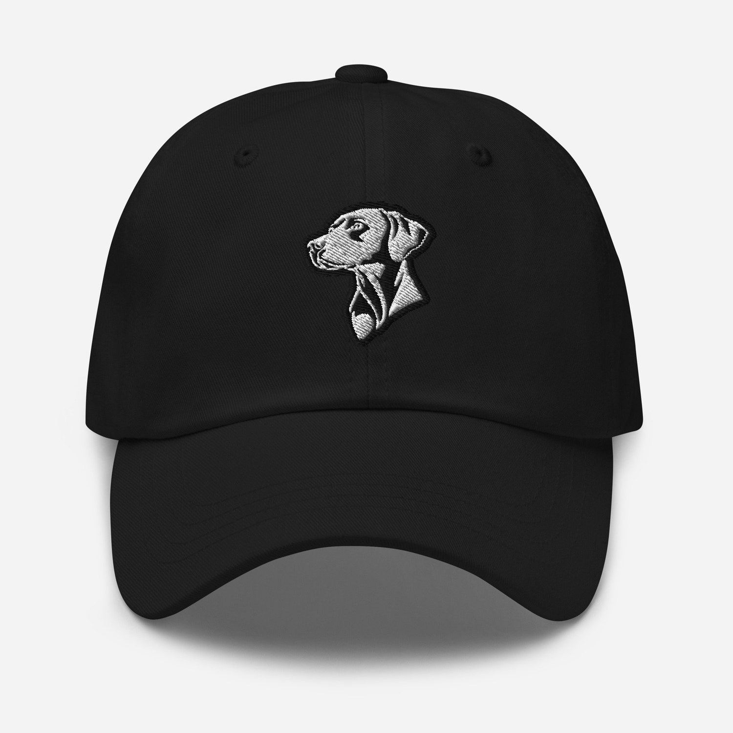 Weimaraner Black and White Embroidered Dad Hat - Adjustable Baseball Cap for Dog Lovers image 1