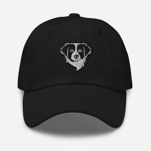 Brittany Spaniel Embroidered Baseball Cap - Black and White Adjustable Hat for Dog Lovers image 1