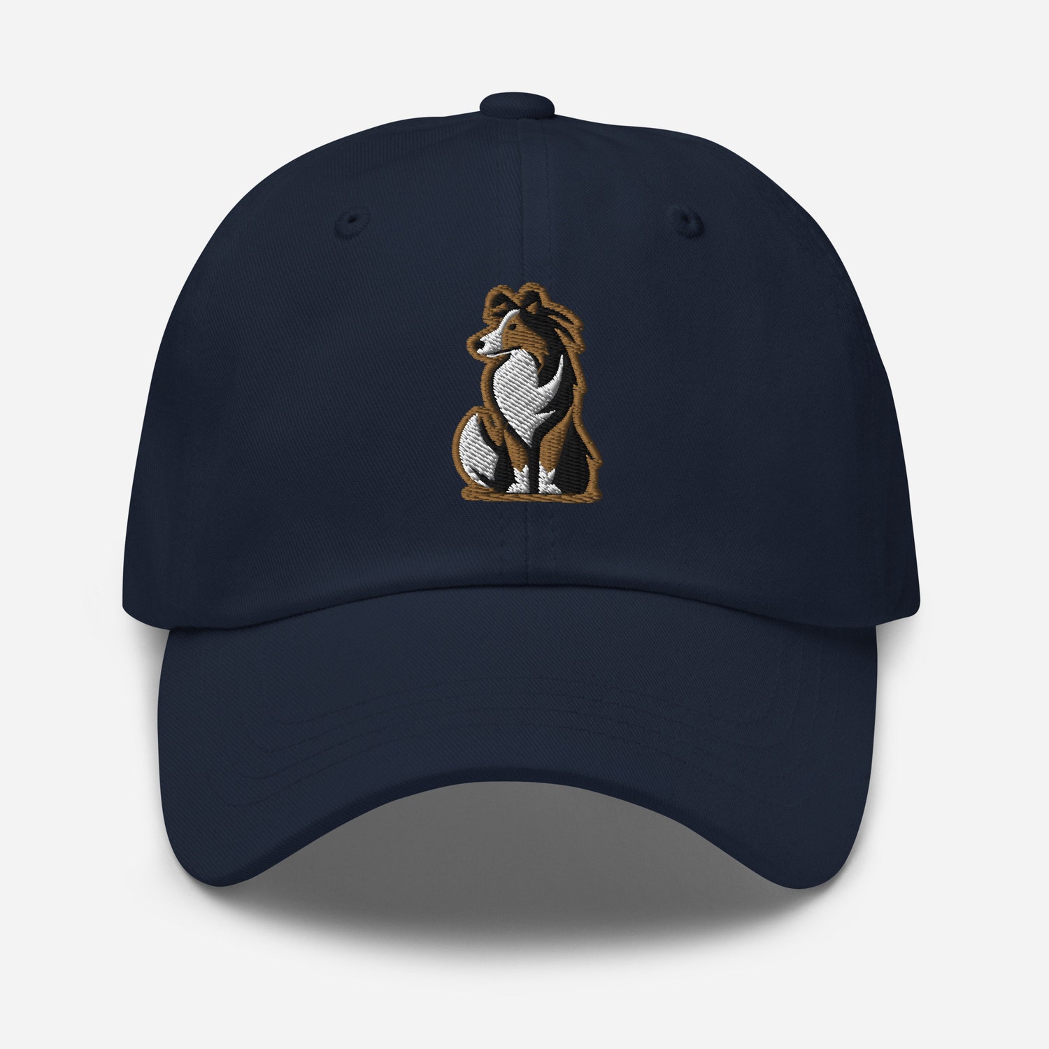 Shetland Sheepdog Dad Hat – Embroidered Adjustable Baseball Cap Gift for Dog Lovers image 1