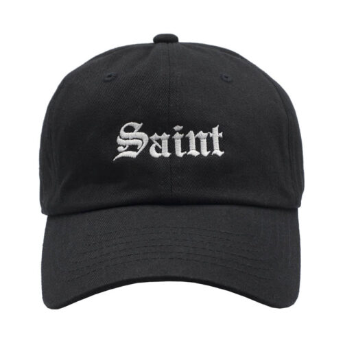 Saint Dad Hat Black Unstructured Baseball Cap - Trendy Casual Headwear image 0