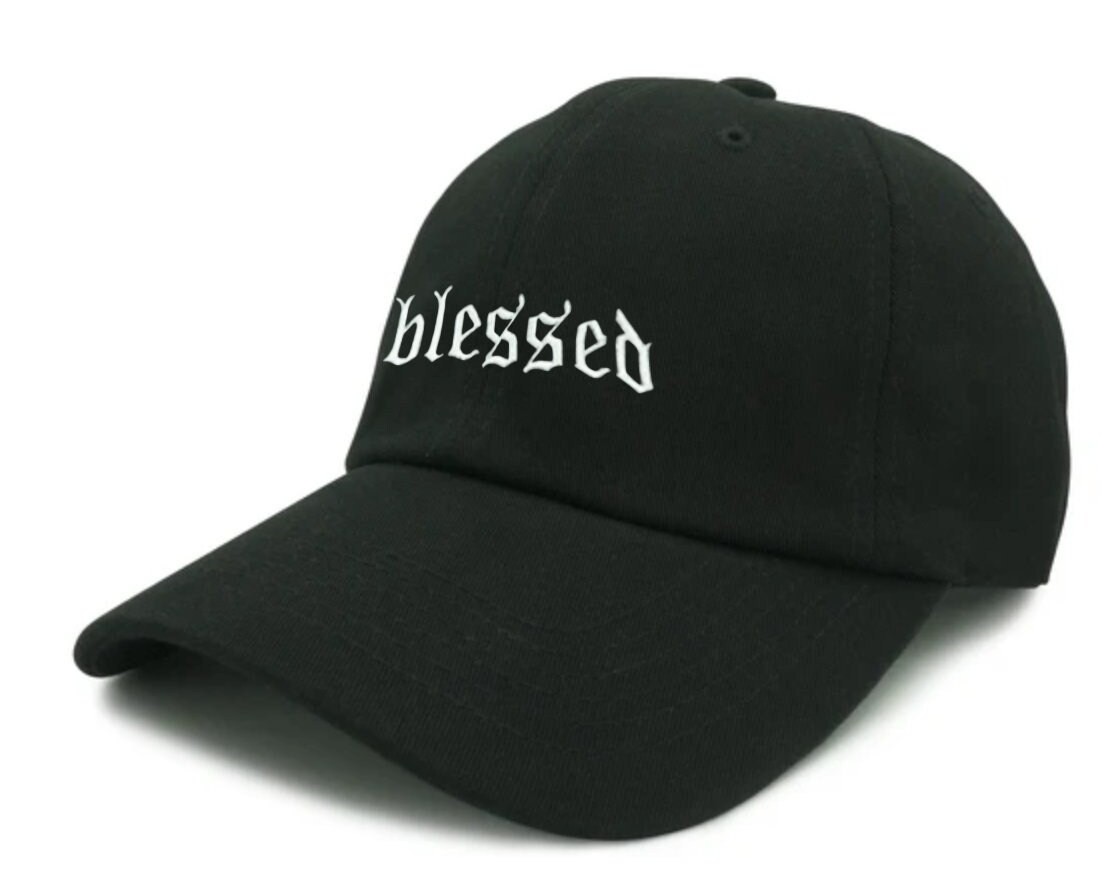 Blessed Dad Hat Black - Embroidered Adjustable Baseball Cap for Men image 1