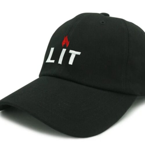 Black Dad Hat - LIT Embroidered Adjustable Unisex Baseball Hat image 0