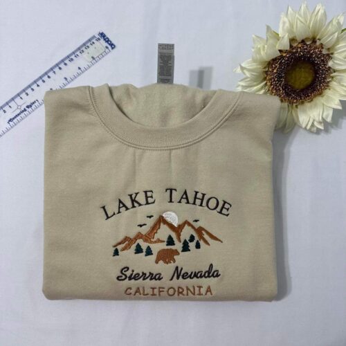 Lake Tahoe Sierra Nevada Embroidered Sweatshirt Crewneck Hoodie - Christmas Gift for Him/Her image 0