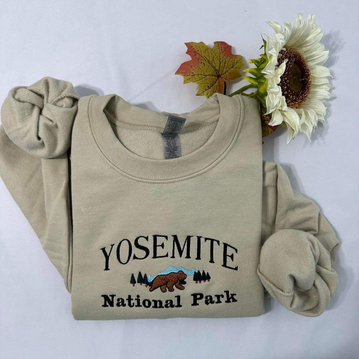 Yosemite National Park Embroidered Sweatshirt - Sierra Nevada Crewneck - Unique Holiday Gift image 4