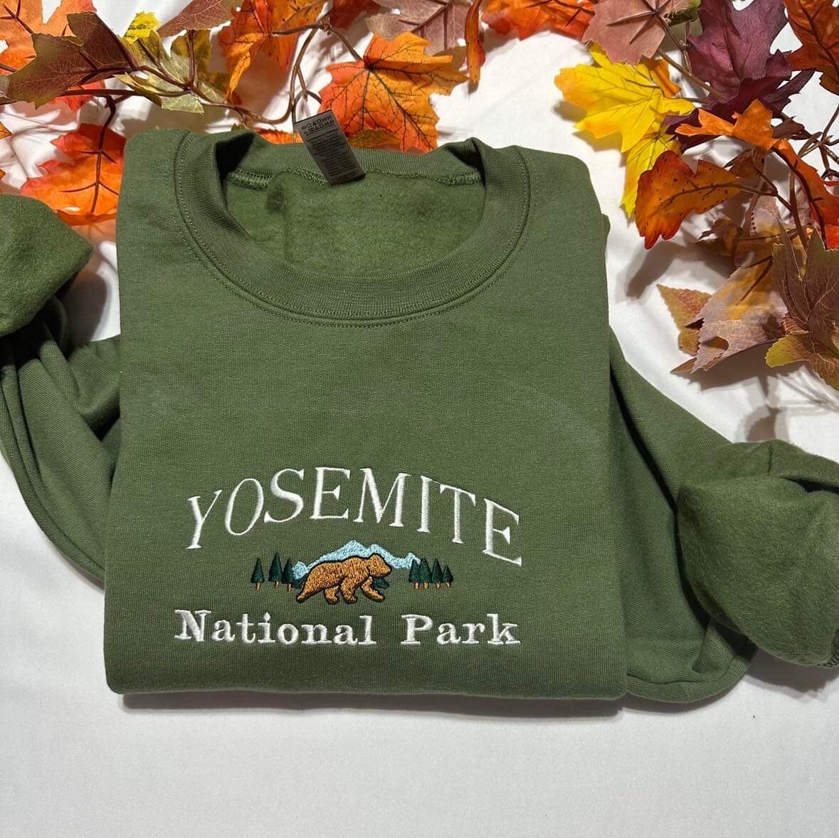 Yosemite National Park Embroidered Sweatshirt - Sierra Nevada Crewneck - Unique Holiday Gift image 3