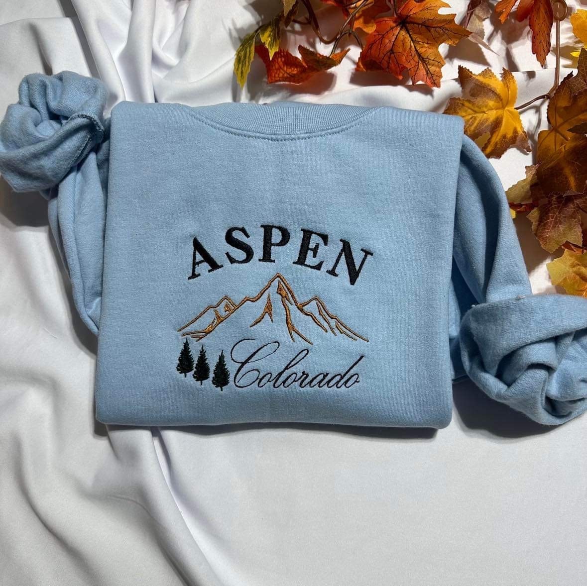 Aspen Colorado Embroidered Sweatshirt - Unique Holiday Gift image 2