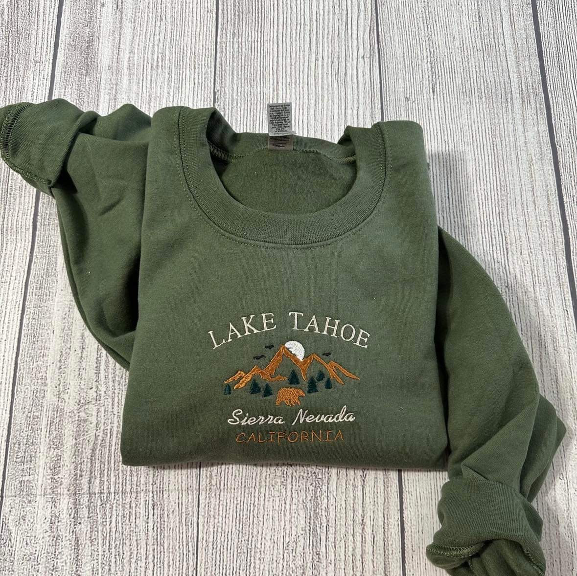 Lake Tahoe Sierra Nevada Embroidered Sweatshirt Crewneck Hoodie - Christmas Gift for Him/Her image 1