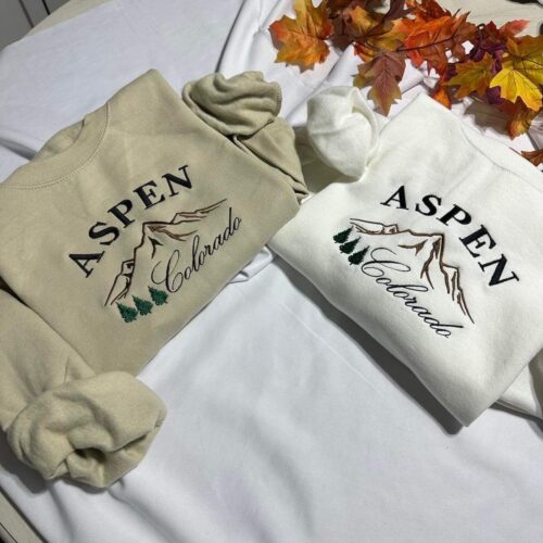 Aspen Colorado Embroidered Sweatshirt - Unique Holiday Gift image 0