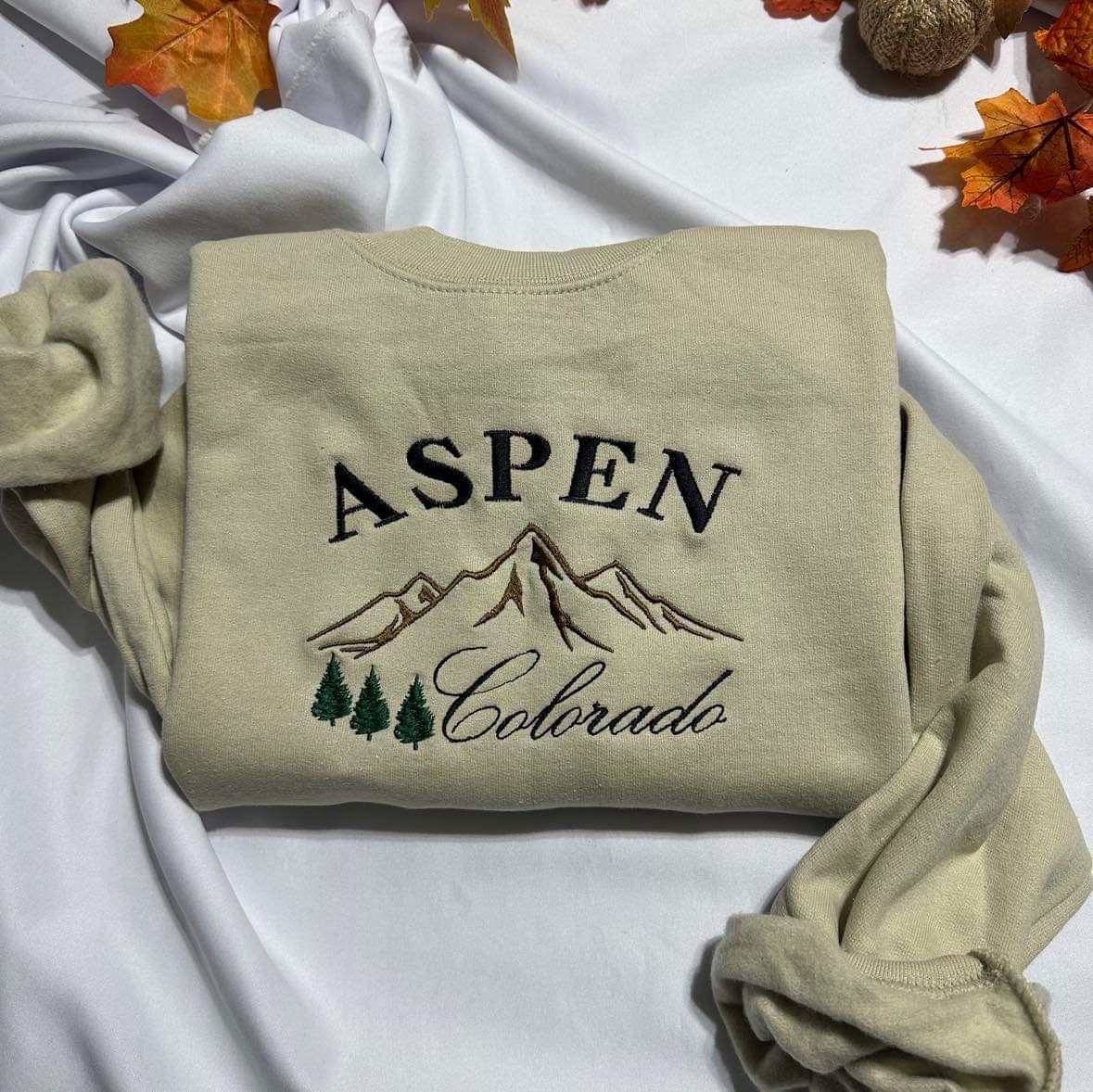 Aspen Colorado Embroidered Sweatshirt - Unique Holiday Gift image 1