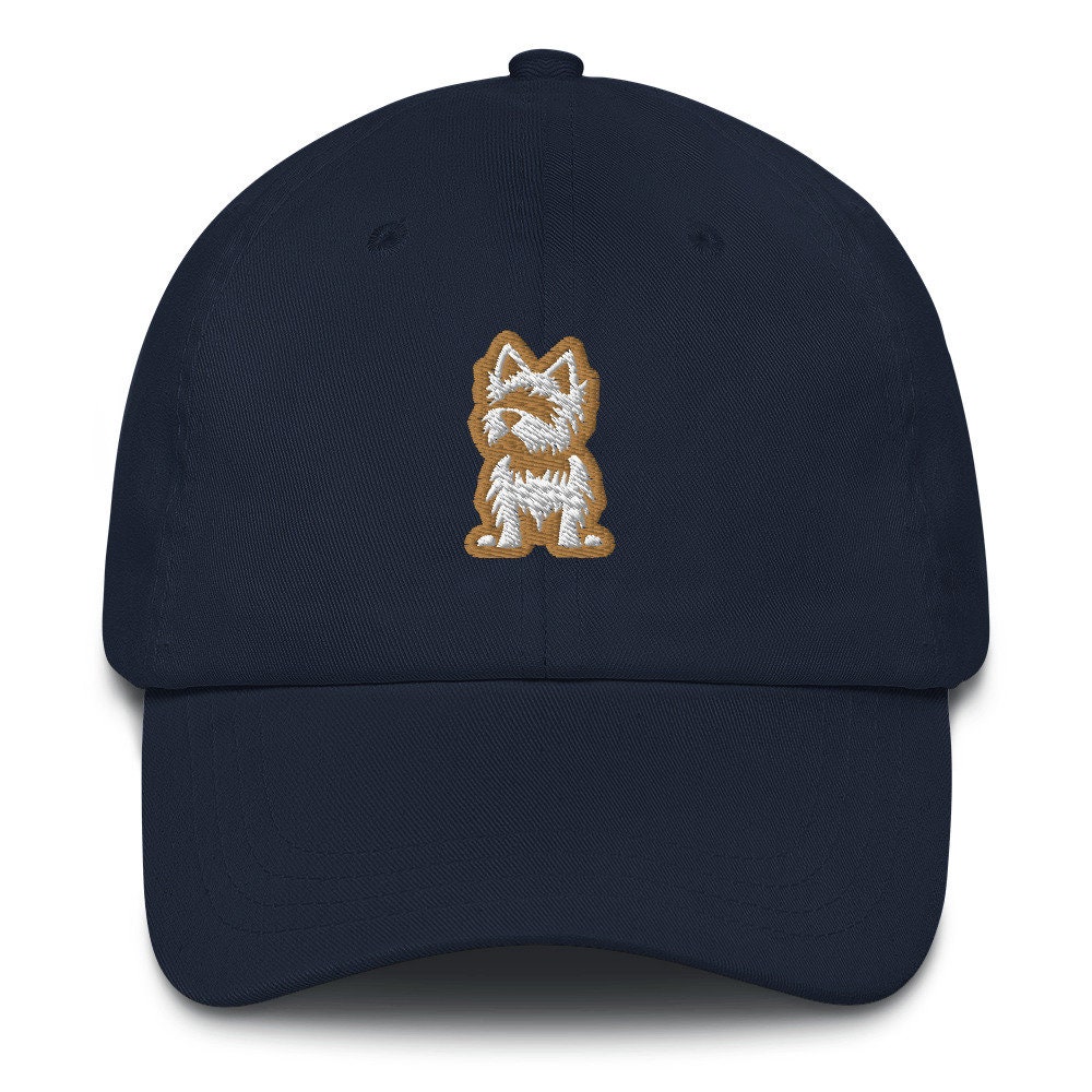 Yorkshire Terrier Dad Hat - Gold & White Embroidered Yorkie Cap - Dog Lover Gift image 3