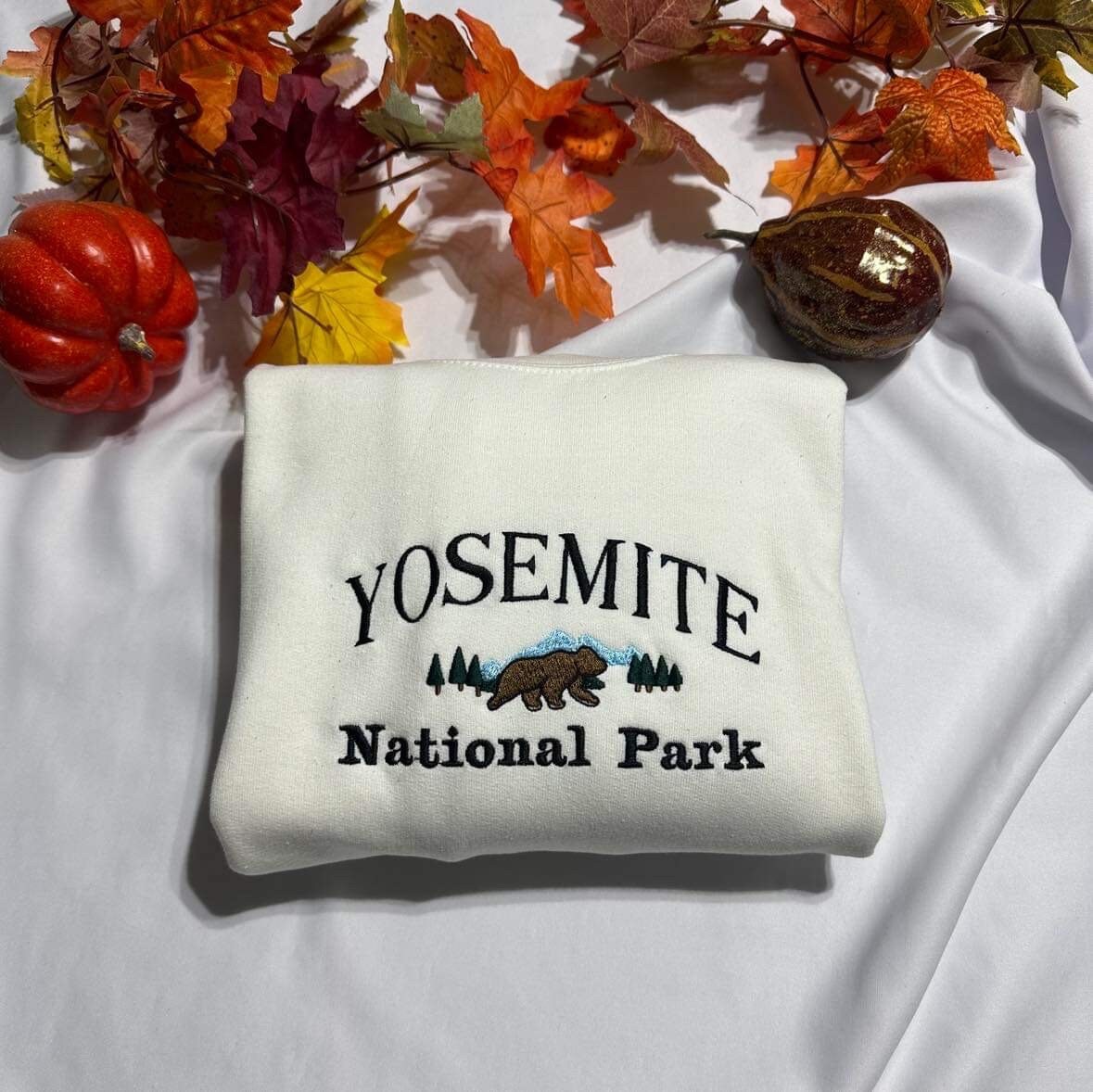 Yosemite National Park Embroidered Sweatshirt - Sierra Nevada Crewneck - Unique Holiday Gift image 1