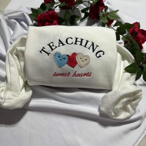 Teaching Sweethearts Embroidered Sweatshirt - Perfect Teacher Gift image 0