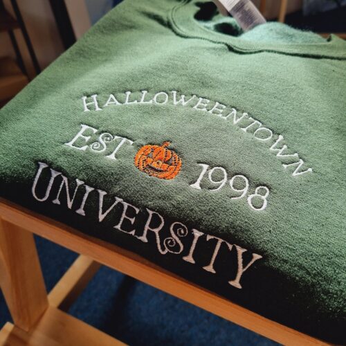 Vintage Embroidered Halloween Sweater Halloween Town Jumper Autumn Vintage Sweatshirt image 0