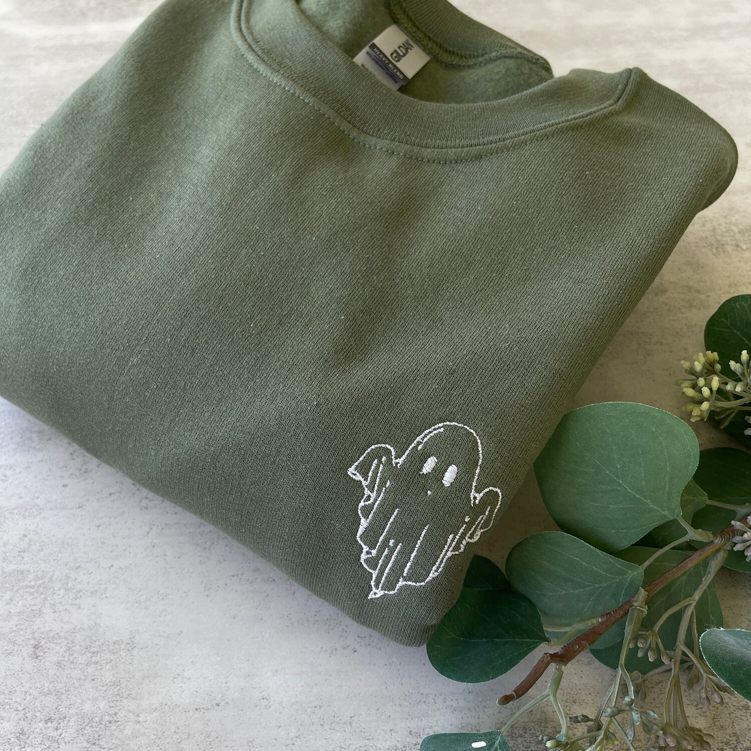 Halloween Ghost Embroidered Hoodie Trendy Halloween Sweatshirt Ghost Sweatshirt for Fall image 5