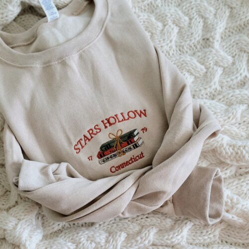 Stars Hollow Connecticut Embroidered Sweatshirt Cozy Book Lover Hoodie Stars Hollow T-shirt image 0