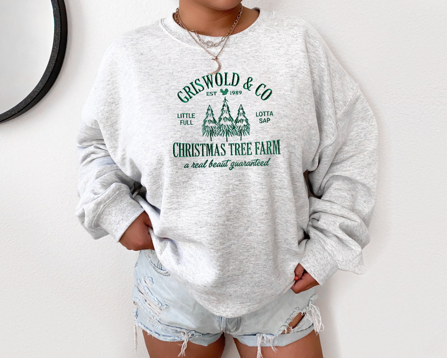 Griswold's Christmas Tree Farm Embroidered Sweatshirt Women’s Cute Holiday Christmas Shirt Gift image 4