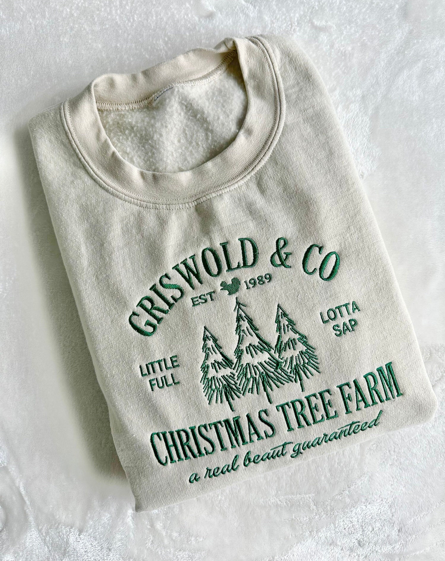 Griswold's Christmas Tree Farm Embroidered Sweatshirt Women’s Cute Holiday Christmas Shirt Gift image 1