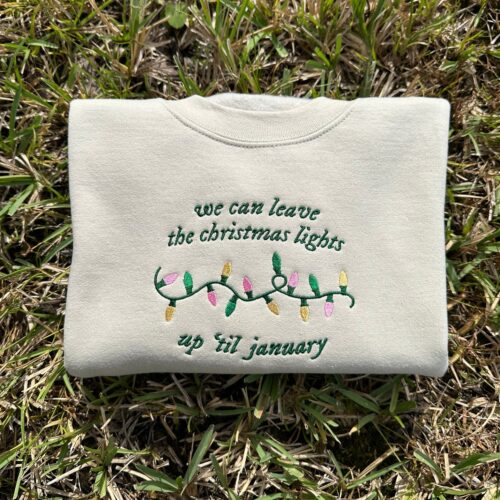 Taylor Swift Christmas Embroidered Sweatshirt Swiftie Holiday Sweater Christmas Lights image 0