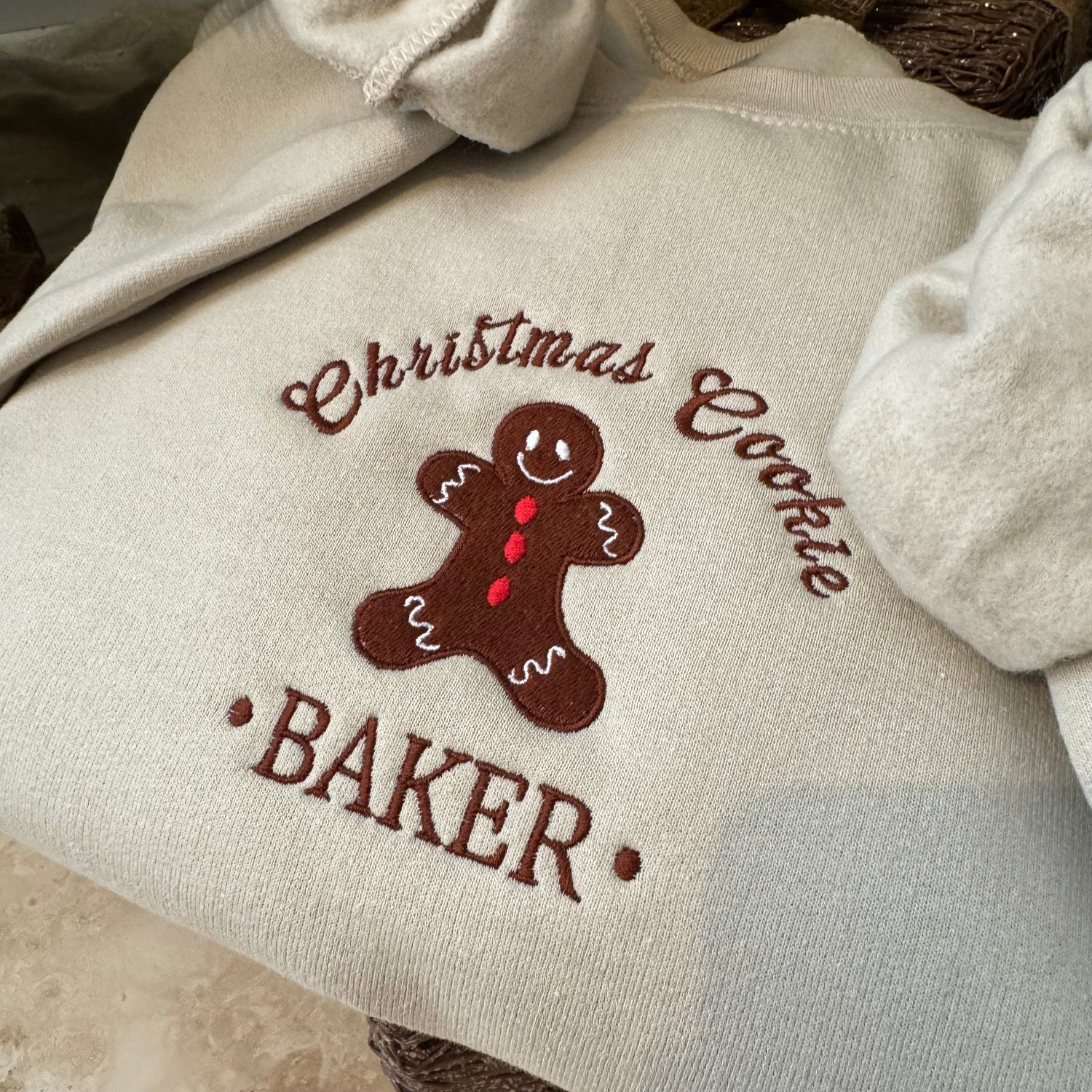 Christmas Couples Embroidered Sweatshirt Cookie Tester & Baker Holiday Sweaters image 5