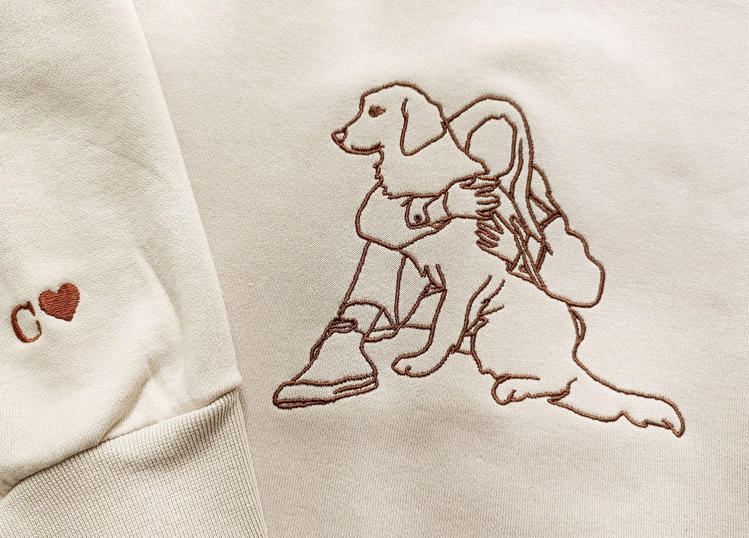 Custom Embroidered Dog Hoodie with Pet Portrait Personalized Gifts for Dog Moms image 2