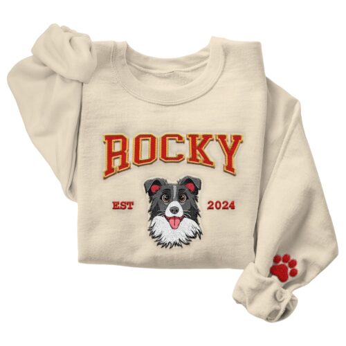 Custom Embroidered Pet Sweatshirt Personalized Dog Name Hoodie Gifts for Dog Lovers image 0