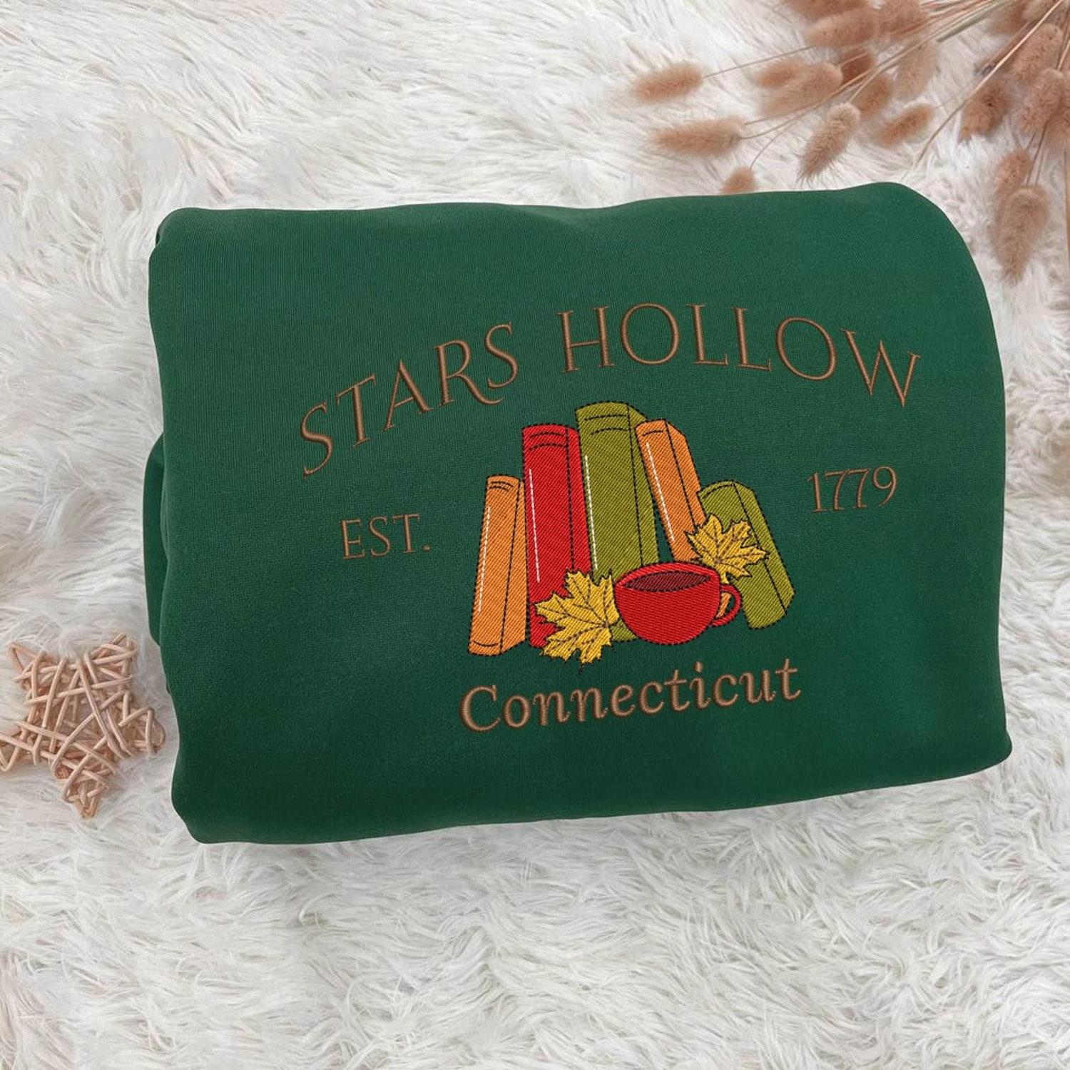 Stars Hollow Connecticut Embroidered Sweatshirt Cozy Fall Book Lover Gift for Her image 4