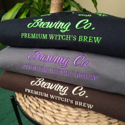 Sanderson Sisters Embroidered Halloween Sweatshirt Halloween Brewing Co Crewneck image 0