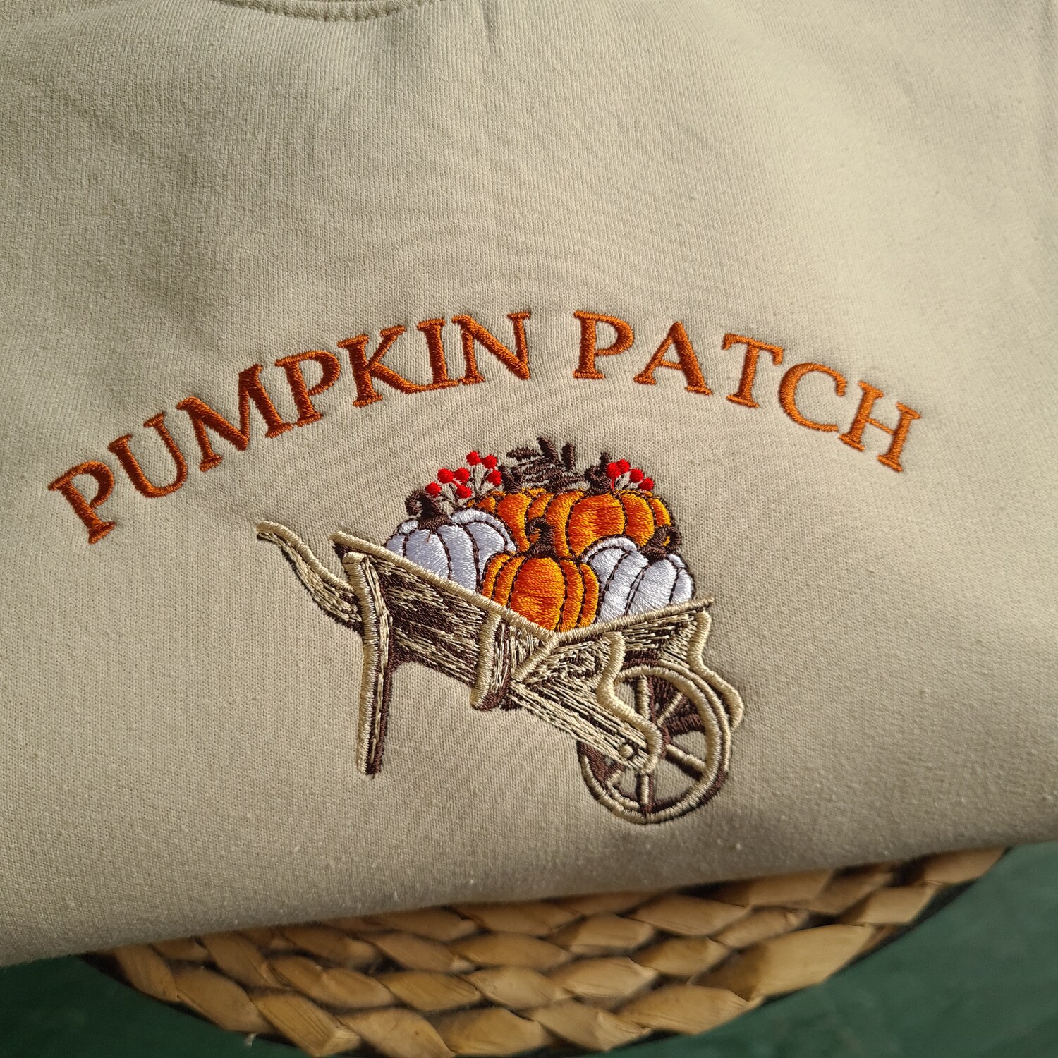 Pumpkin Patch Embroidered Crewneck Sweatshirt Vintage Halloween Unisex Gift Pumpkin Crewneck image 3