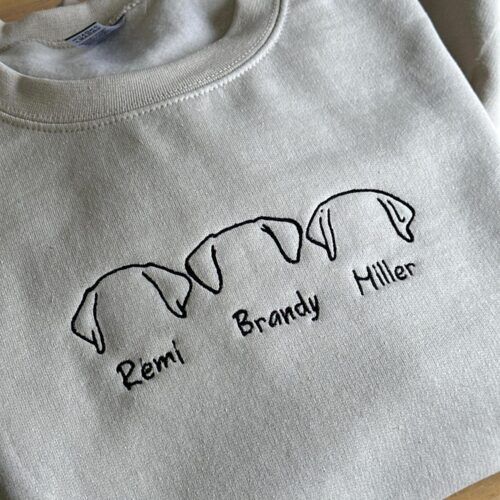 Custom Embroidered Dog Dad Hoodie Outline Dog Ears Sweatshirt Personalized Dog Sweatshirt image 0