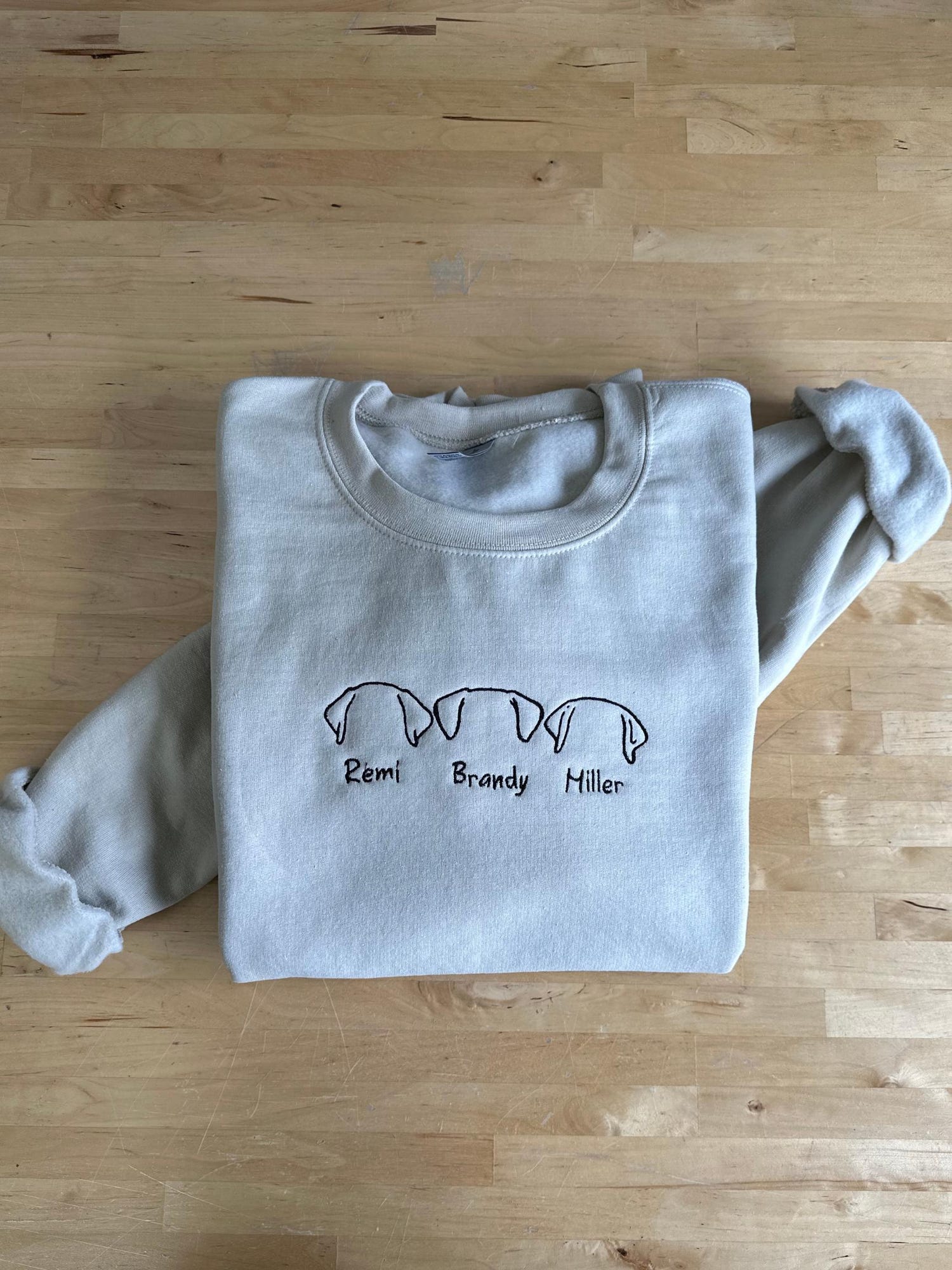 Custom Embroidered Dog Dad Hoodie Outline Dog Ears Sweatshirt Personalized Dog Sweatshirt image 1