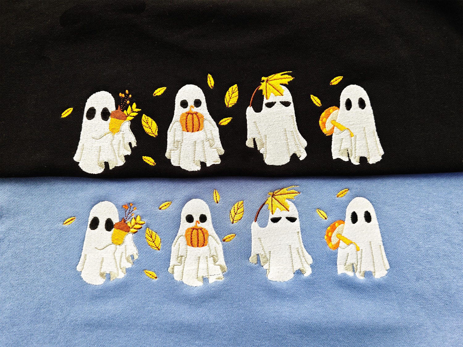 Spooky Fall Embroidered Hoodie Ghost and Pumpkin Sweatshirt Autumn Gift for Him/Her image 7