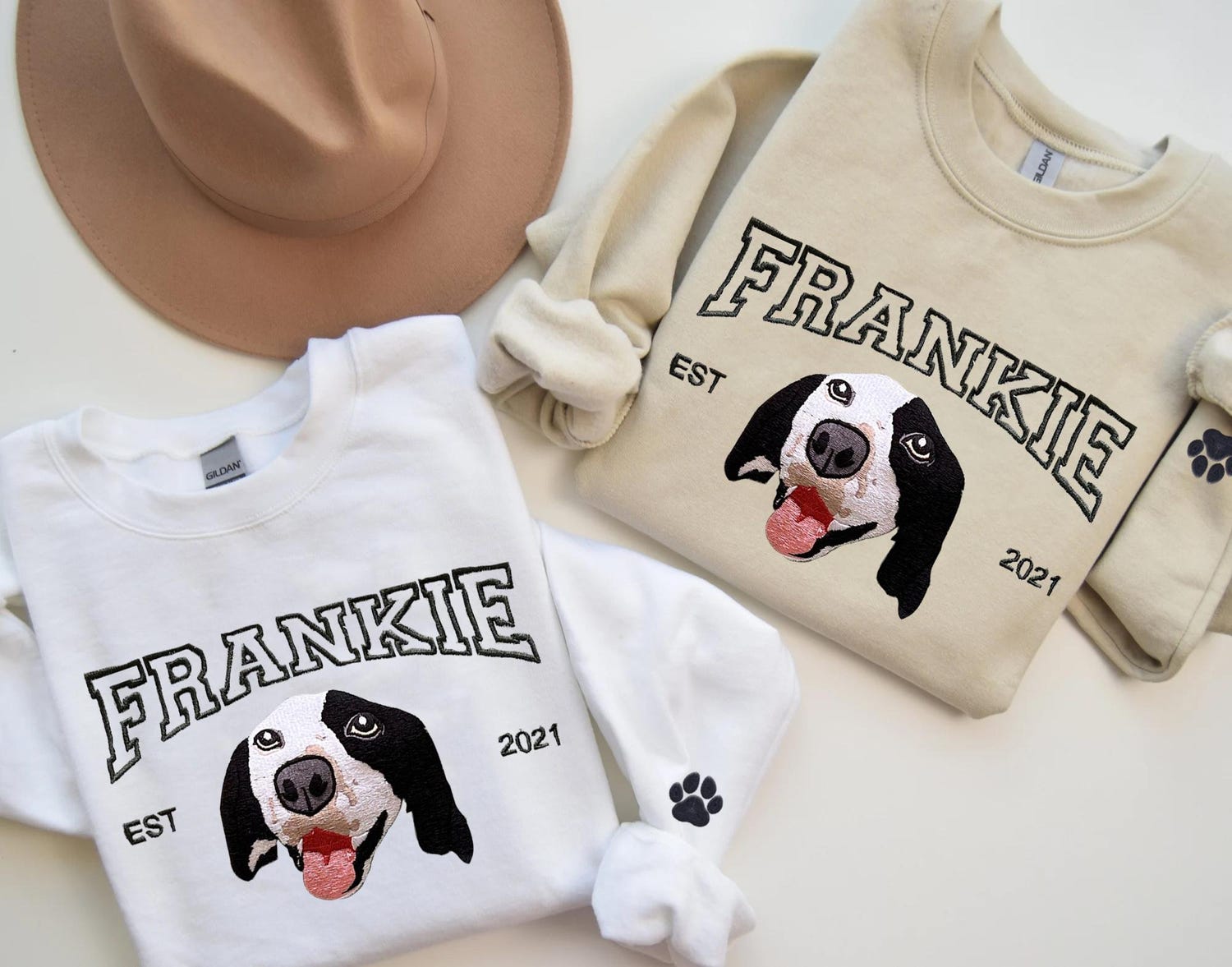 Personalized Embroidered Dog Name Hoodie Custom Cat Sweatshirt Gift for Dog Lovers image 2