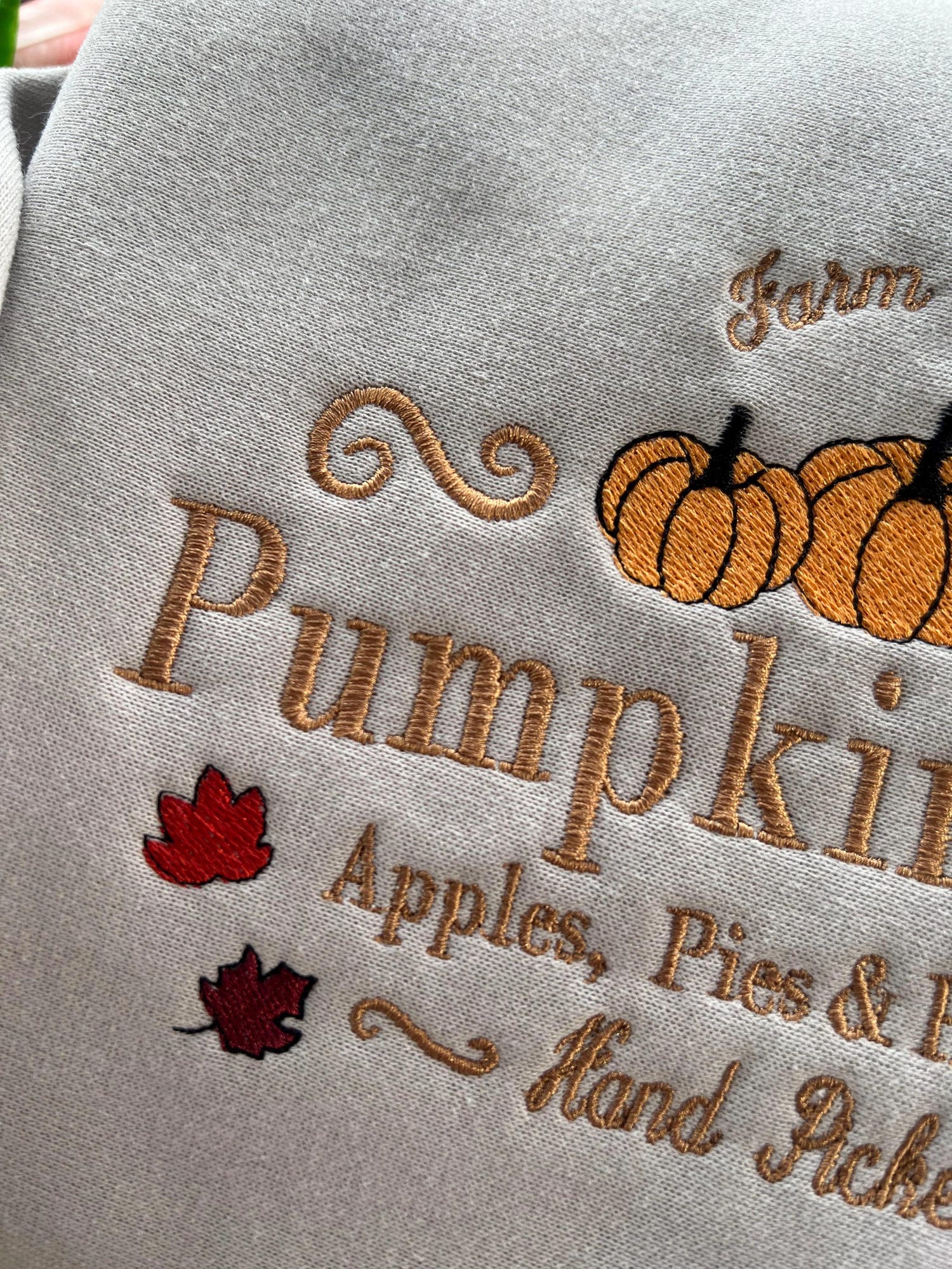 Fall Pumpkin Patch Embroidered Hoodie or Crewneck Halloween Gift Spooky Season Sweatshirt image 4