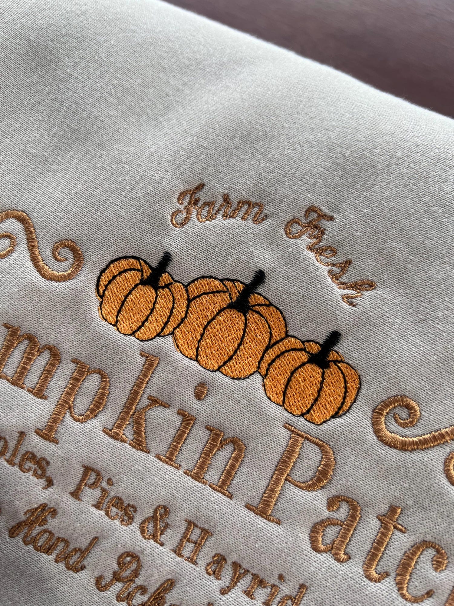 Fall Pumpkin Patch Embroidered Hoodie or Crewneck Halloween Gift Spooky Season Sweatshirt image 2