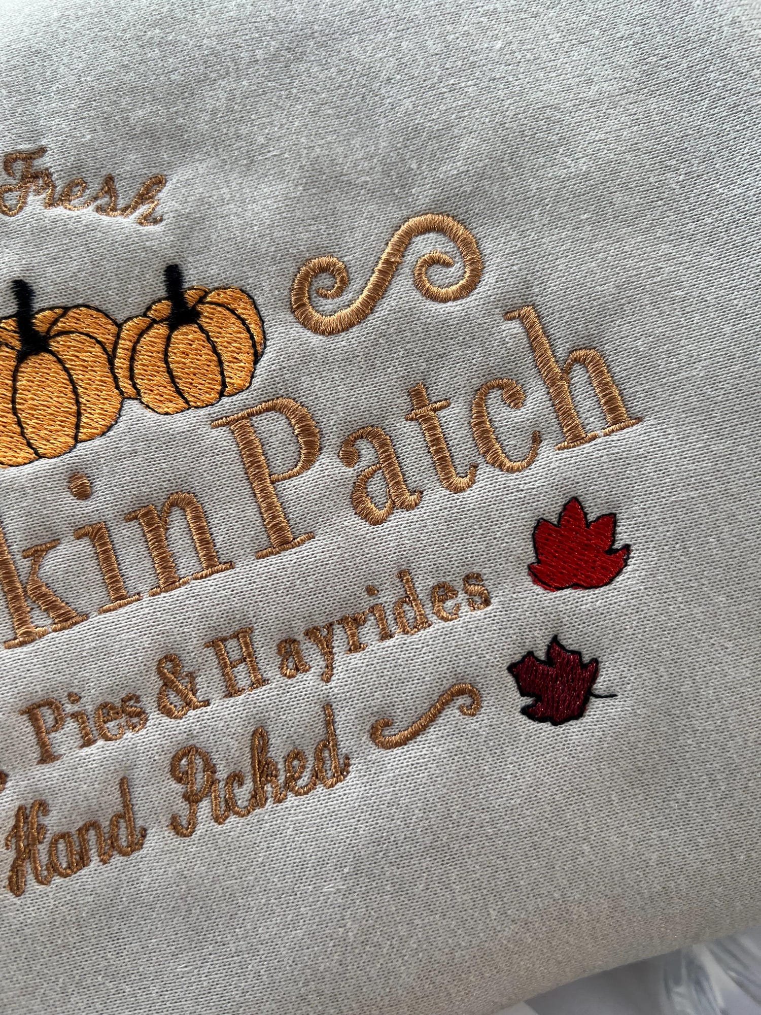 Fall Pumpkin Patch Embroidered Hoodie or Crewneck Halloween Gift Spooky Season Sweatshirt image 3