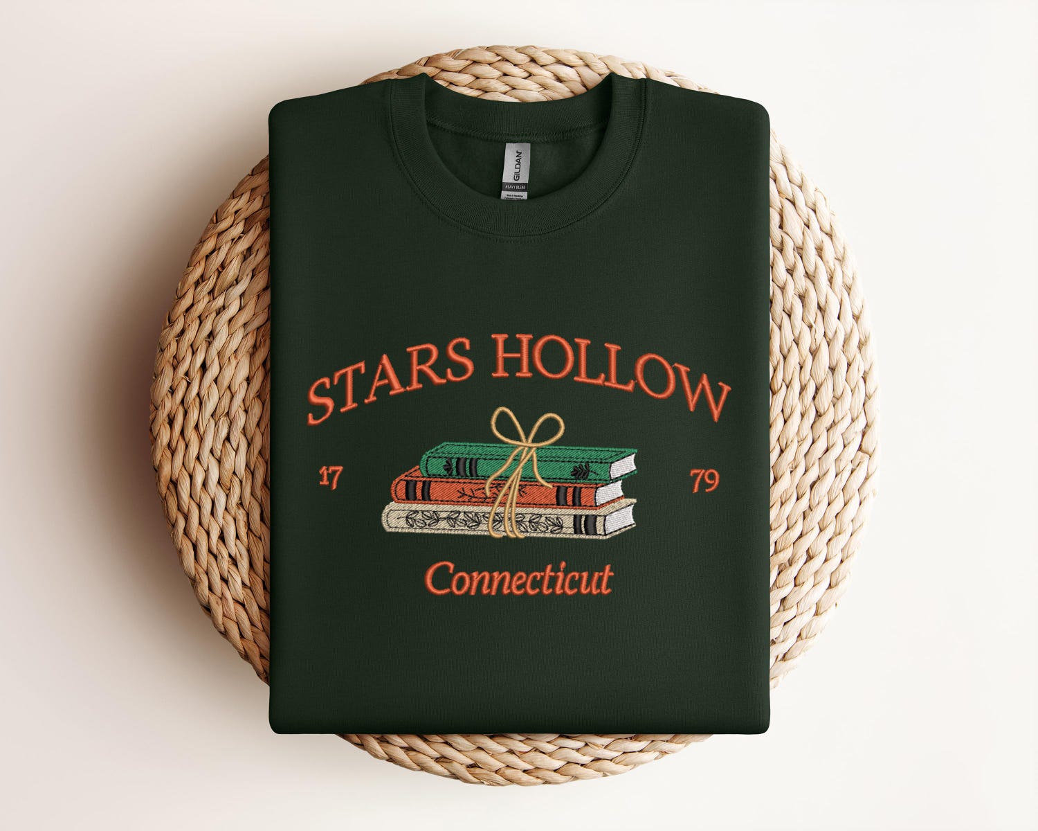 Stars Hollow Connecticut Embroidered Sweatshirt Cozy Connecticut Book Hoodie Crew Neck T-shirt image 4