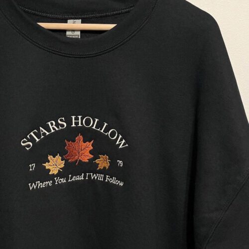 Stars Hollow Embroidered Sweatshirt Connecticut 1779 Fall Book Shirt Custom Couple Embroidery image 0