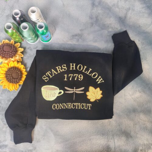 Stars Hollow 1779 Embroidered Sweatshirt Hoodie Connecticut Shirt Reader Gift image 0