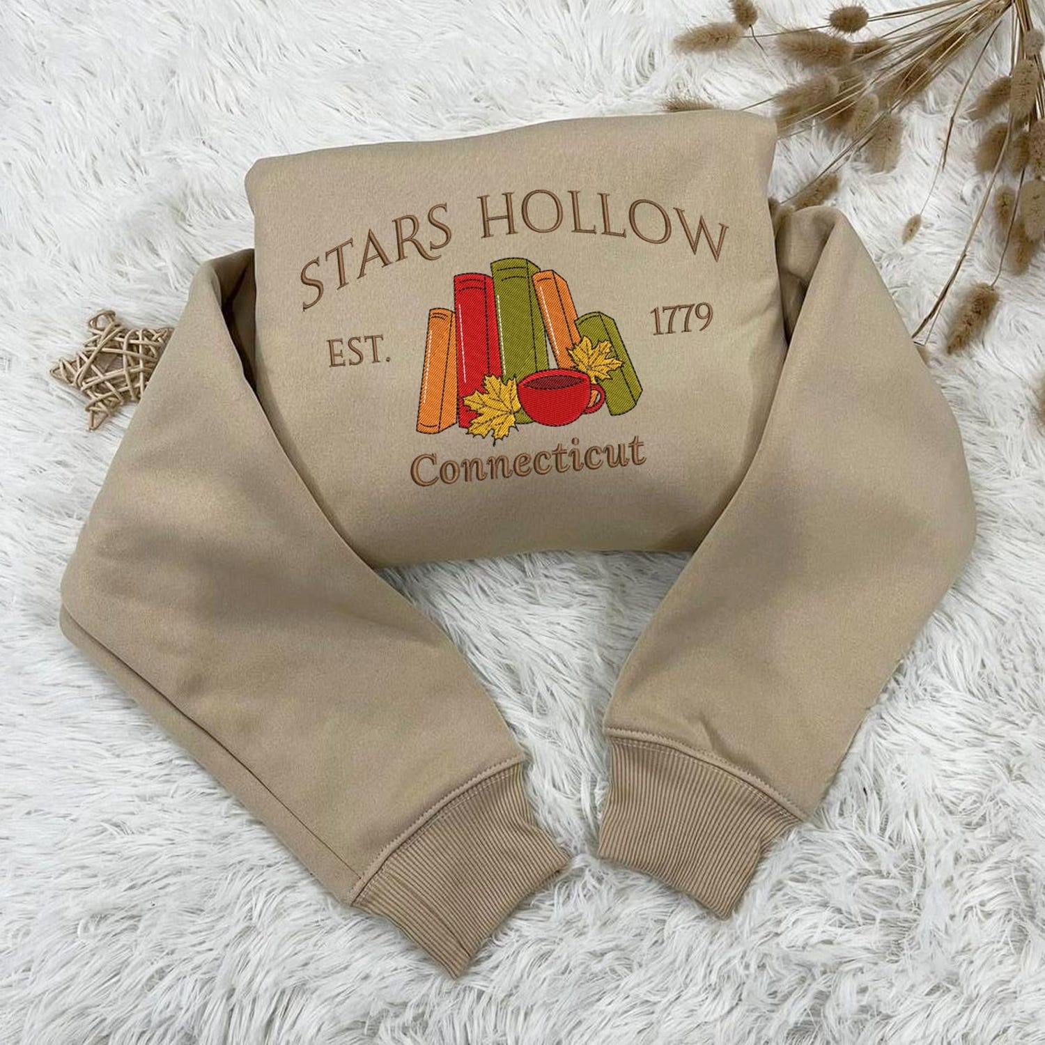 Stars Hollow Connecticut Embroidered Sweatshirt Cozy Fall Gift for Her Book Lover Apparel image 2