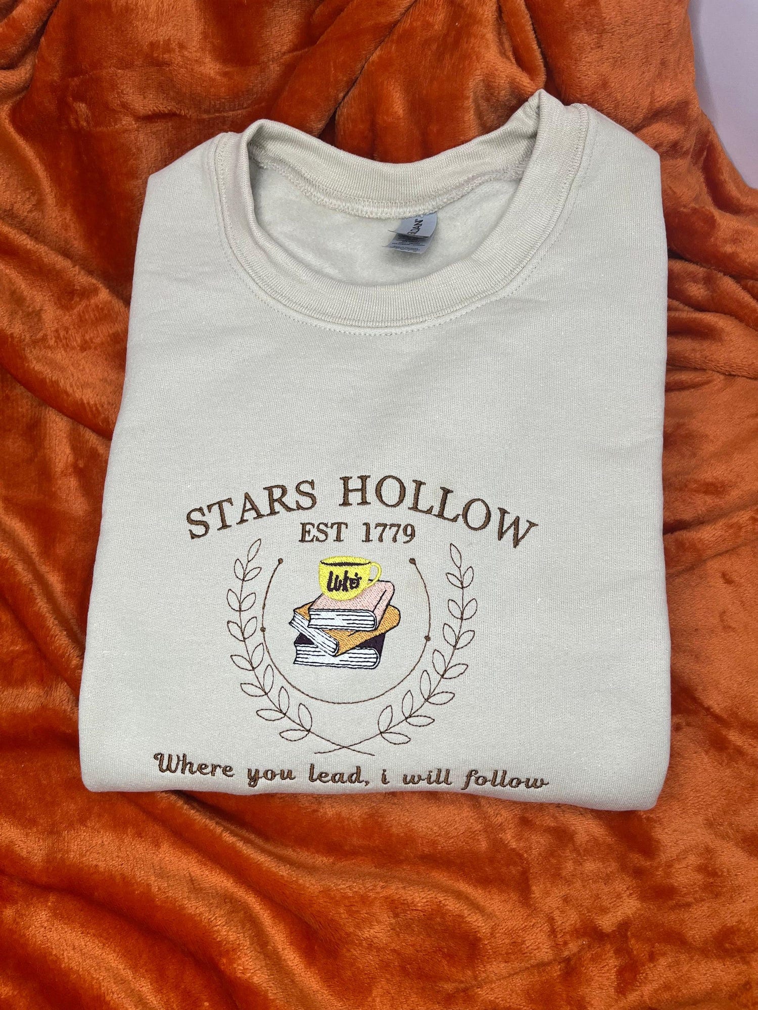 Stars Hollow Connecticut 1779 Embroidered Sweatshirt Fall & Autumn Embroidery Pullover image 1