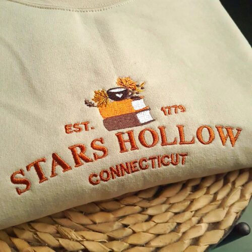 Stars Hollow Connecticut Embroidered Sweatshirt Gilmore Girls Fall Apparel Cozy Stars Hollow Book Sweatshirt image 0