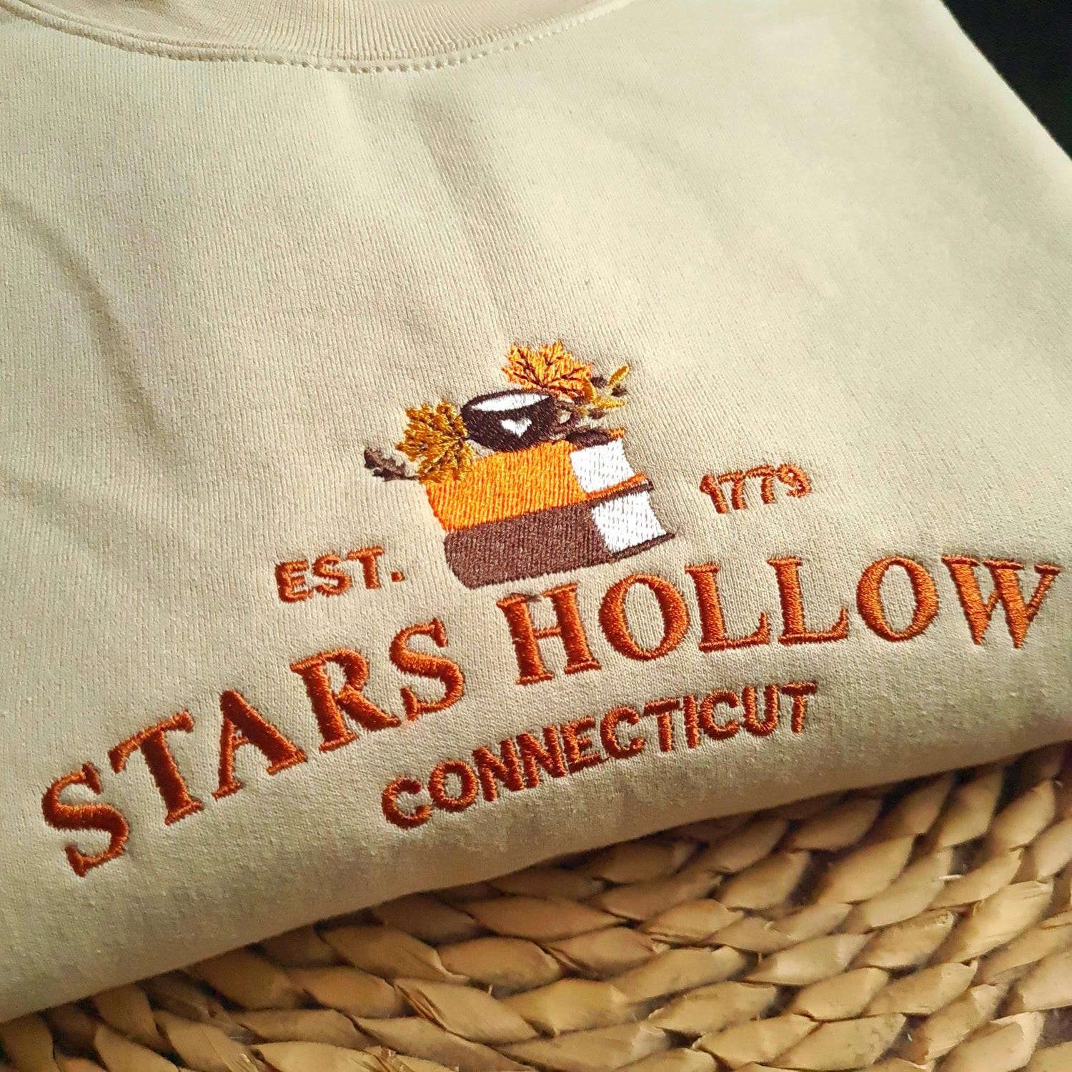 Stars Hollow Connecticut Embroidered Sweatshirt Gilmore Girls Fall Apparel Cozy Stars Hollow Book Sweatshirt image 2