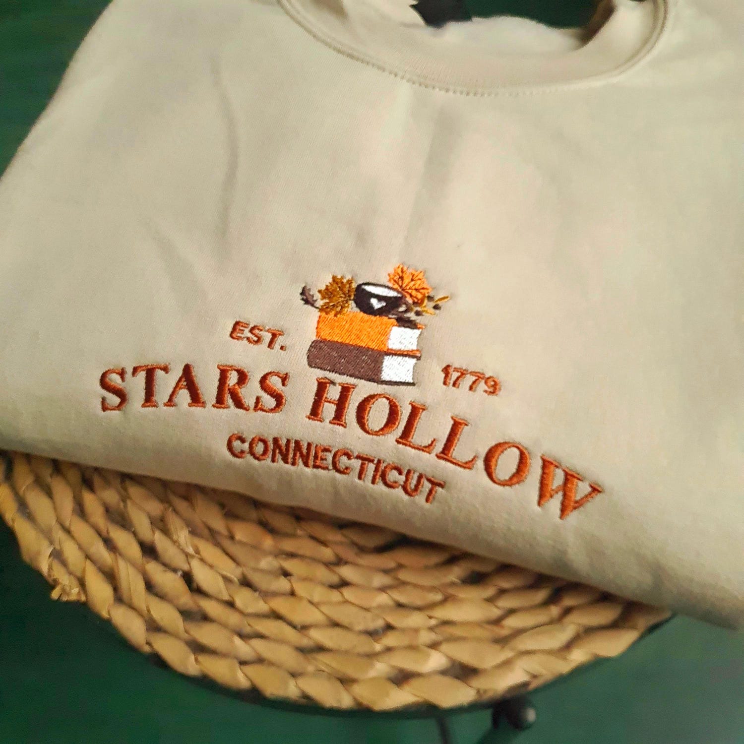 Stars Hollow Connecticut Embroidered Sweatshirt Gilmore Girls Fall Apparel Cozy Stars Hollow Book Sweatshirt image 3