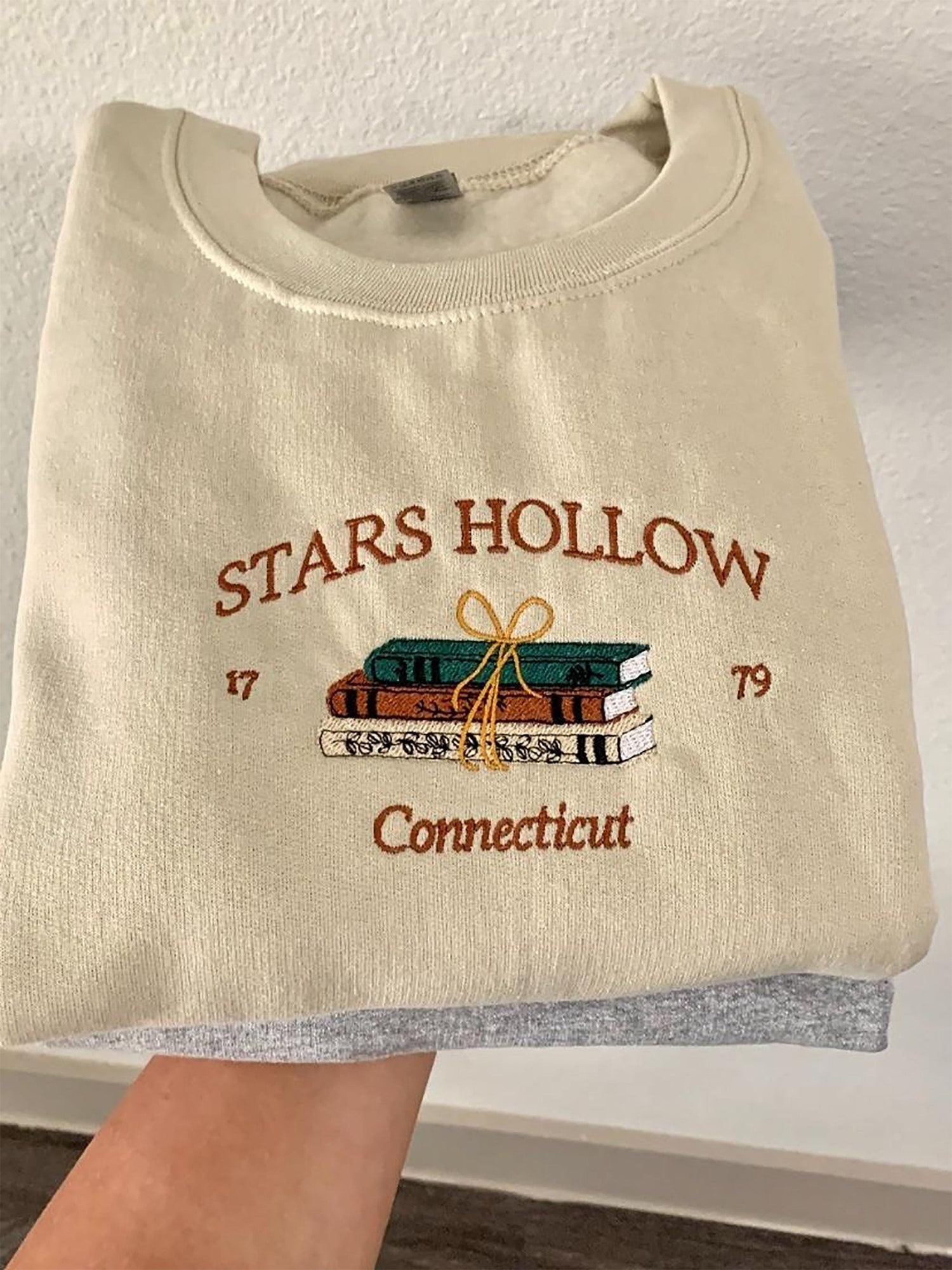 Stars Hollow Connecticut 1779 Embroidered Fall Sweatshirt Autumn Stars Hollow Apparel image 1